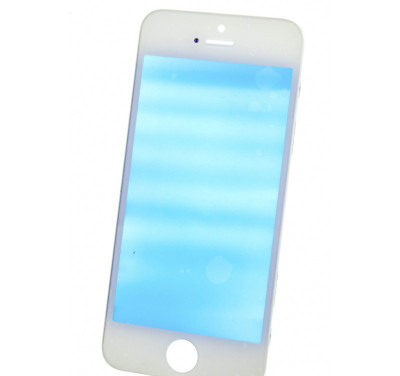 Geam sticla iPhone 5 + Rama, White foto