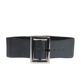 Curea lata neagra cu catarama patrata