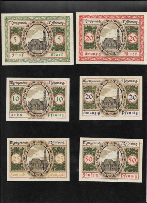Set Notgeld 5 + 10 + 2x20 + 25 + 50 pf Nesselwang foto