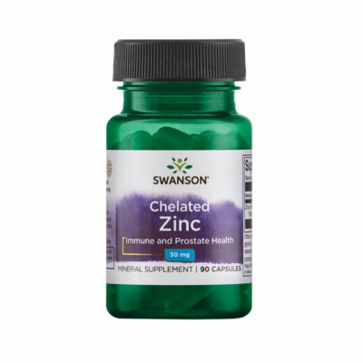 Chelated Zinc Glicinat 30 miligrame 90 capsule Swanson foto