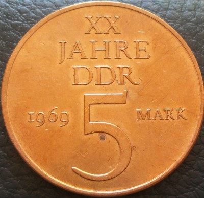 Moneda aniversara 5 MARCI / MARK - RD GERMANA (DDR), anul 1969 * cod 1522 A foto