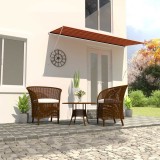 Cumpara ieftin Copertină retractabilă, portocaliu și maro, 350 x 150 cm