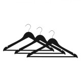 Umerașe Lemn, Model 44.5cm, Set 3 Bucăți, Culoare Negru, Oem