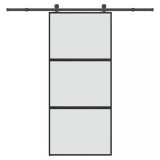 Ușă glisantă cu set de feronerie sticlă temperată și aluminiu