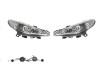 Set faruri tuning PEUGEOT 207 (W ), 05.2006-12.2013, Taiwan, partea stanga+dreapta, tip bec H1+H1; manual; transparent, argintiu;