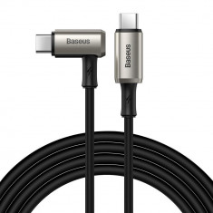 Cablu pentru incarcare si transfer de date Baseus Hammer, 2x USB Type-C, 4K, 100W, 5A, 1.5m, Negru/Gri foto