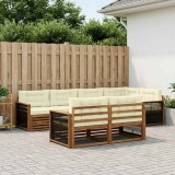 vidaXL Set de canapele de exterior cu pernă 7 pcs Natural și Crem 3383473