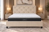 Cumpara ieftin Pat Tapitat Hypnotic 180x200 cm Catifea Bej cu Somiera Inclusa