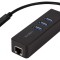 Adaptor USB-Fast Ethernet cu Hub USB 3.0