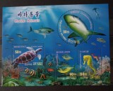 Coreea 2011 pești , fauna marina, rechin, căluț de mare bloc neștampilat korea 2011