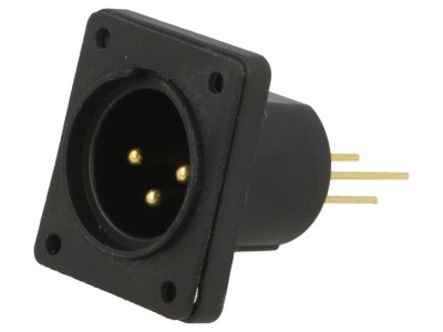 Conector XLR 3 pini aurit THT foto