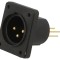 Conector XLR 3 pini aurit THT