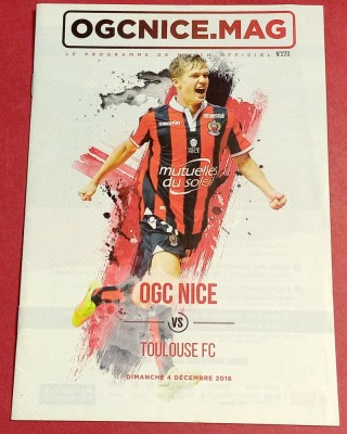 Program meci fotbal OGC NICE - TOULOUSE FC (Franta 04.12.2016) foto