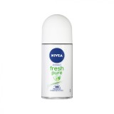 Deodorant roll-on pentru femei Pure &amp; Natural, 50ml, Nivea