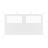 Perete lateral foisor cu ferestre, alb, 4x2 m