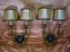 Aplice Bronz Art Nouveau Sec XIX Vintage, Stil Kariatis/Sirena, Elemente Baroc, 40cm, Bronz Aurit