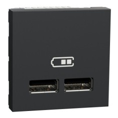 Priza USB tip A dubla incarcare 2M Schneider Noua Unica antracit NU341854