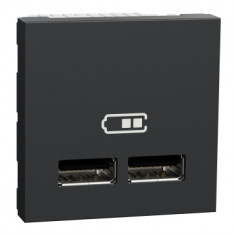 Priza USB tip A dubla incarcare 2M Schneider Noua Unica antracit NU341854