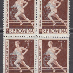 1959 LP 479 A VIII-a EDITIE A JOCURILOR BALCANICE SUPRATIPAR BLOC DE 4 MNH