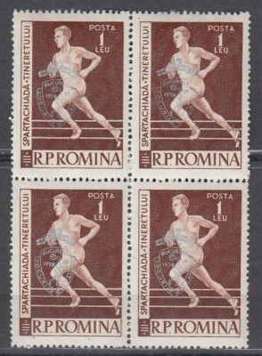 1959 LP 479 A VIII-a EDITIE A JOCURILOR BALCANICE SUPRATIPAR BLOC DE 4 MNH foto