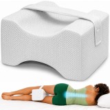 Perna Ortopedica pentru Genunchi si Picioare cu Banda de fixare, Linomag&reg;, din Spuma cu Memorie, Suport Ergonomic pentru Alinierea Coloanei, Soldurilo