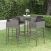 Gossi set mobilier bar de gradina cu perne, 5 piese, gri, poliratan