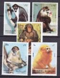 Sharjah 1972 fauna maimute MI 1012-1016 MNH