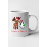 Cana alba personalizata &quot;Craciun Fericit!, modelul 23&quot;, INOVATIX&reg;️. 330ml, Oem
