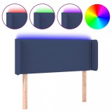 Cumpara ieftin Tablie de pat cu LED, albastru, 103x16x78/88 cm, textil