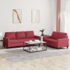 VidaXL Set de canapele cu perne, 2 piese, roșu vin, piele ecologică 3201421