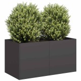 VidaXL Jardinier negru 80x40x40 cm Oțel laminat la rece