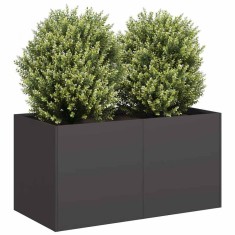 Jardinier negru 80x40x40 cm Oțel laminat la rece
