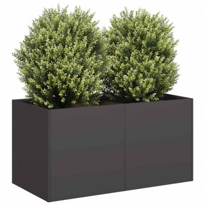 Jardinier negru 80x40x40 cm Oțel laminat la rece foto