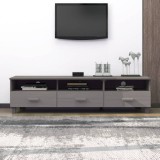 vidaXL Comodă TV, gri deschis, 158x40x40 cm, lemn masiv de pin