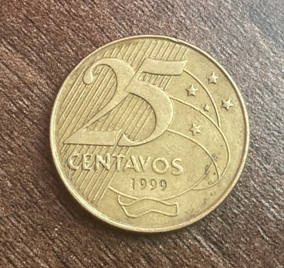 C50 - Moneda foarte veche - Brazilia - 25 centavos - 1999 foto