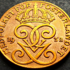 Moneda istorica 2 ORE - SUEDIA, anul 1938 * cod 5265