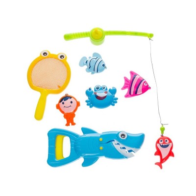 Set Jucarii Magnetice de pescuit, 7 piese, Cleste model Rechin, ATU-085951 foto