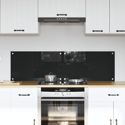 vidaXL Spate de bucătărie Negru 70 x 40 cm sticlă securizată 3415542 foto