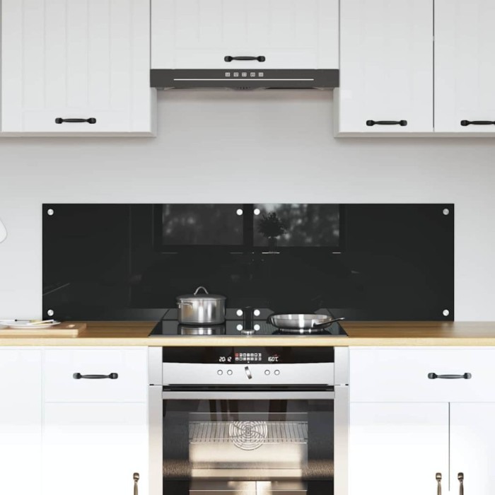 vidaXL Spate de bucătărie Negru 70 x 40 cm sticlă securizată 3415542