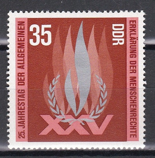 Germania RDG 1973 - A 25-a aniversare a Declarației Drepturilor Omului, MNH