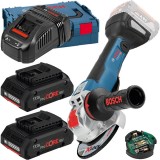 Bosch GWX 18V-10 PSC X-LOCK + ProCORE + GAL 1880 CV - Polizor unghiular 125 mm valiza speciala accesorii + Set 2 acumulatori si incarcator Li-Ion 18 V