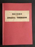 rara 1945 METODE DE ANALIZA VINURILOR Dedicatie Autograf M. Ionescu 159 pag VIN