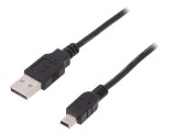 Cablu USB 2.0 A la Mini-B 3m Negru, Digitus