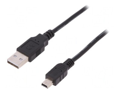 Cablu USB 2.0 A la Mini-B 3m Negru foto