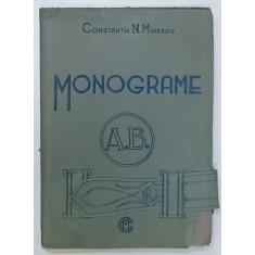 CAIET CU MONOGRAME , desenate manual de CONSTANTIN N. MINESCU , VARIATIUNI CU LITERELE ' A.B.' , PERIOADA INTERBELICA