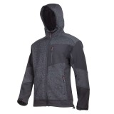 Jacheta elastica tip-sherpa cu gluga / negru - 3xl