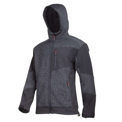 Jacheta elastica tip-sherpa cu gluga / negru - 2xl foto