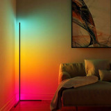 Lampa de podea LED RGB, 20W, cu telecomanda, control culori si luminozitate, cadru otel, masterLED