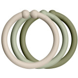 BIBS Loops cercuri pentru at&acirc;rnat Vanilla / Sage / Olive 12 buc