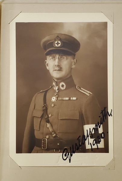 GUSTAV AXEL SMITH , FOTOGRAFIE SEMNATA SI DEDICATIE CATRE COLONELUL ( VIITORUL GENERAL ) DR. I. SAIDAC 1931